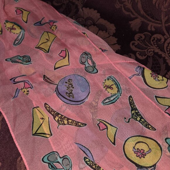 1994 Mattel Barbie Fossil Scarf 35th Anniversary Sheer Polyester - Picture 5 of 6